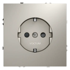 Изображение Розетка встраиваемая VOLTUM S70 с заземлением и защитными шторками, 16А, (кашемир)